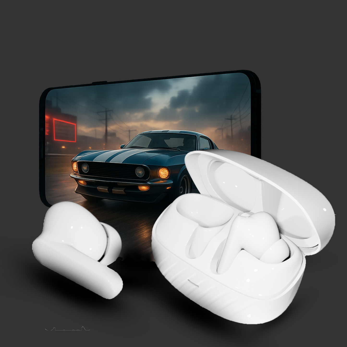 Sleik Wave Wireless Earbuds — 800 mAh Battery - 6 Mic ENC ANC - 40ms Gaming Mode
